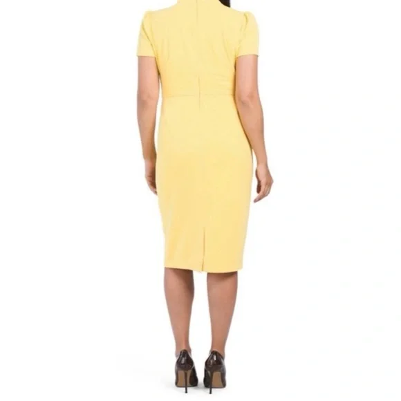 Maggy London Yellow Neck Tie Sheath Dress - Picture 5 of 5